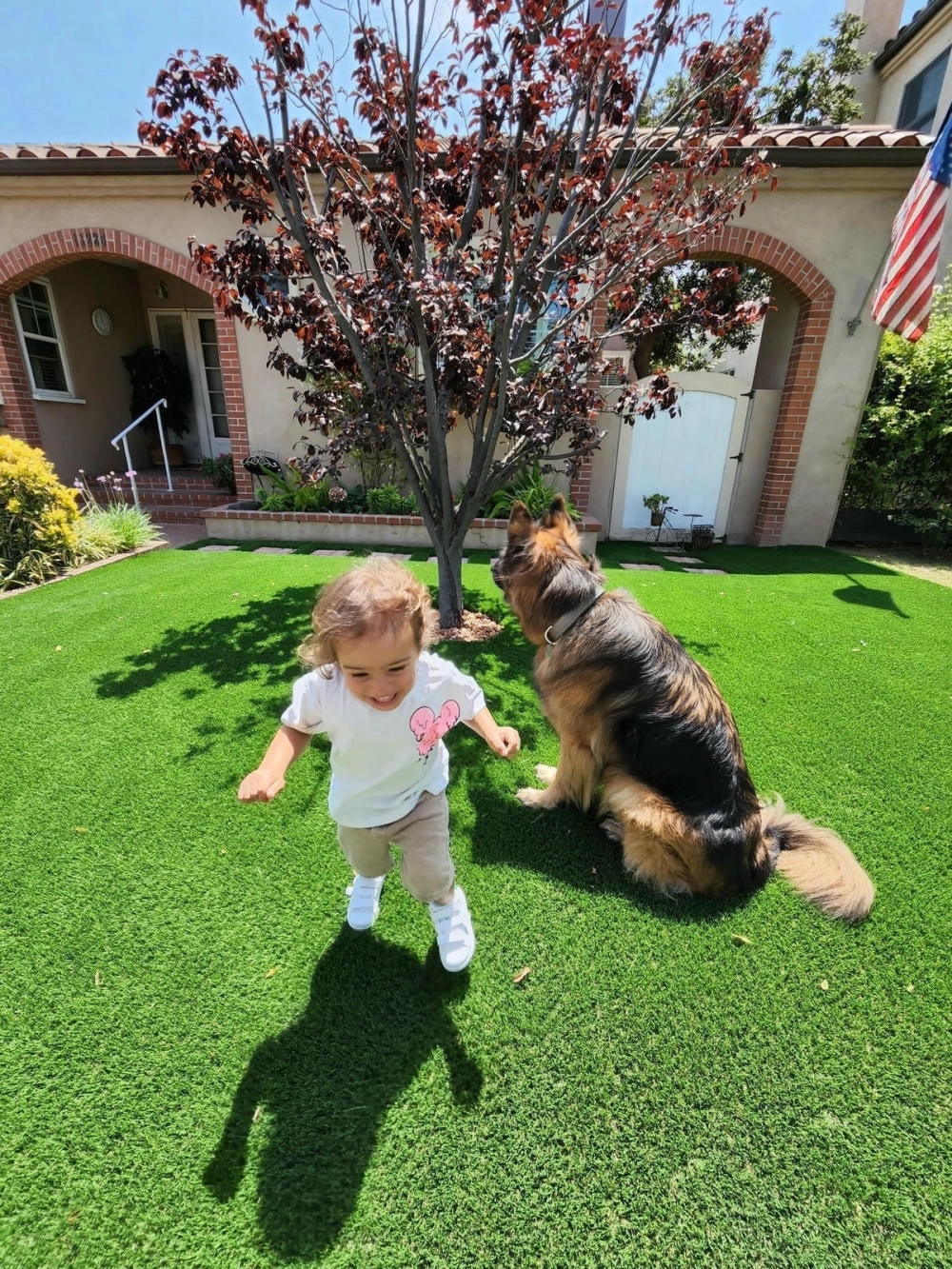 Cỏ nhân tạo sân vườn 3cm dày dặn cho khu vui chơi