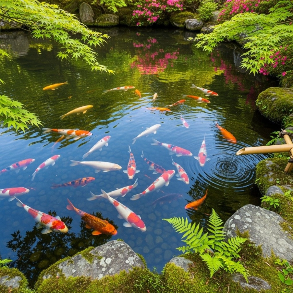 Hồ cá Koi mini sân vườn phù hợp cho nhà phố diện tích nhỏ