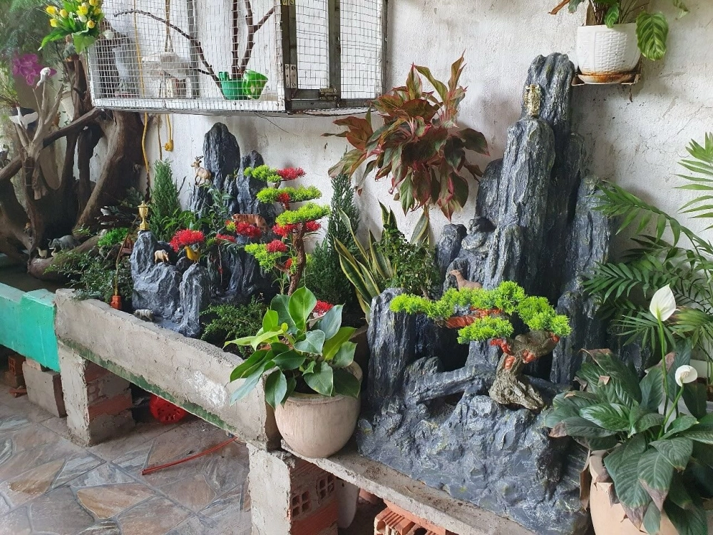 Hòn non bộ ướt sinh động cho không gian sân vườn nhỏ