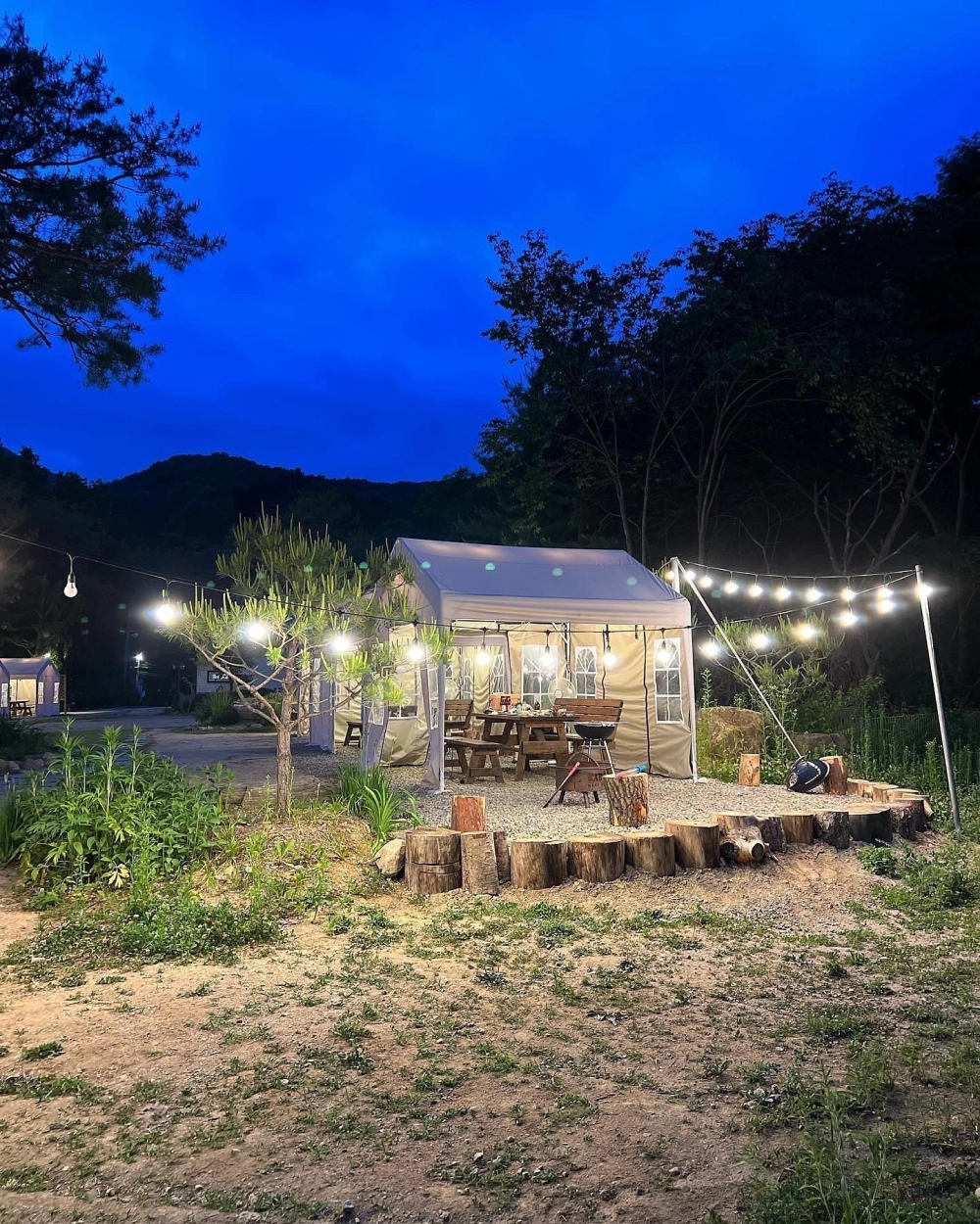 Trang trí khu vực BBQ với cây xanh và tiểu cảnh đẹp