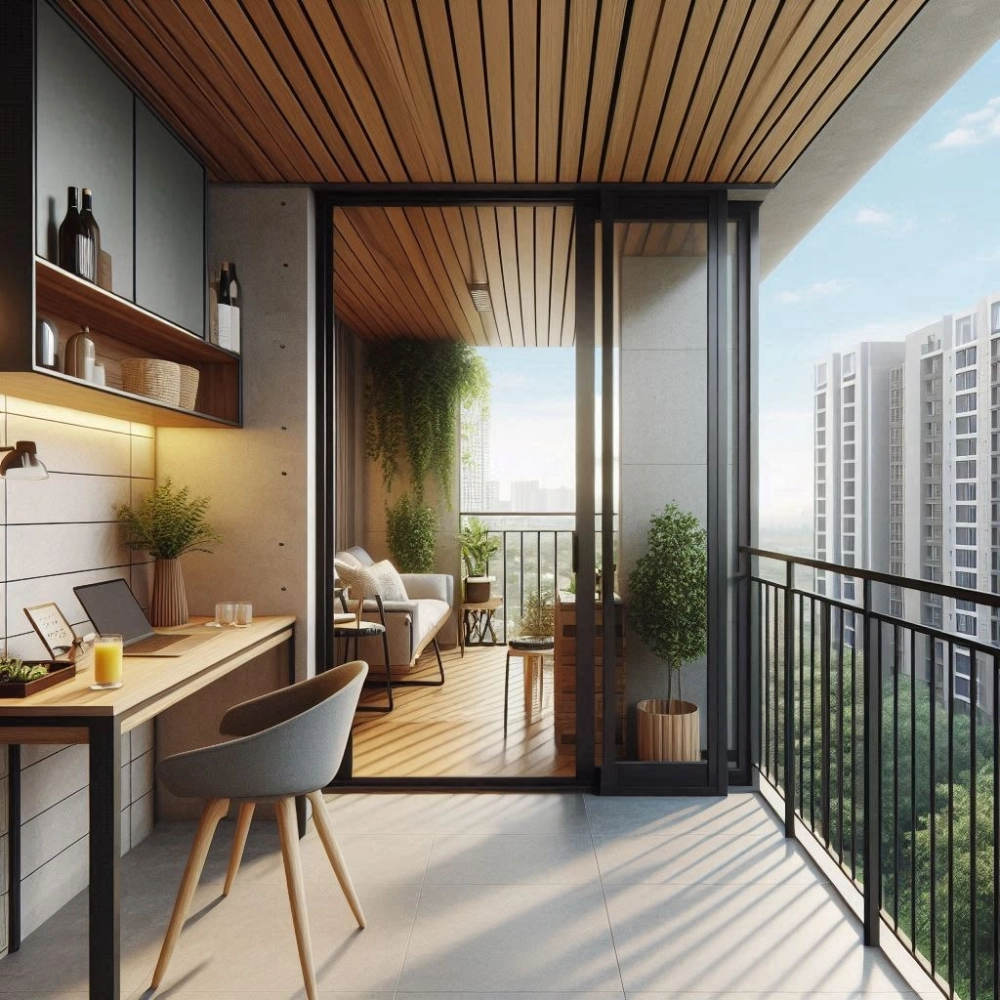 Bố trí kệ sắt trang trí ban công chung cư cho các loại cây mọng nước