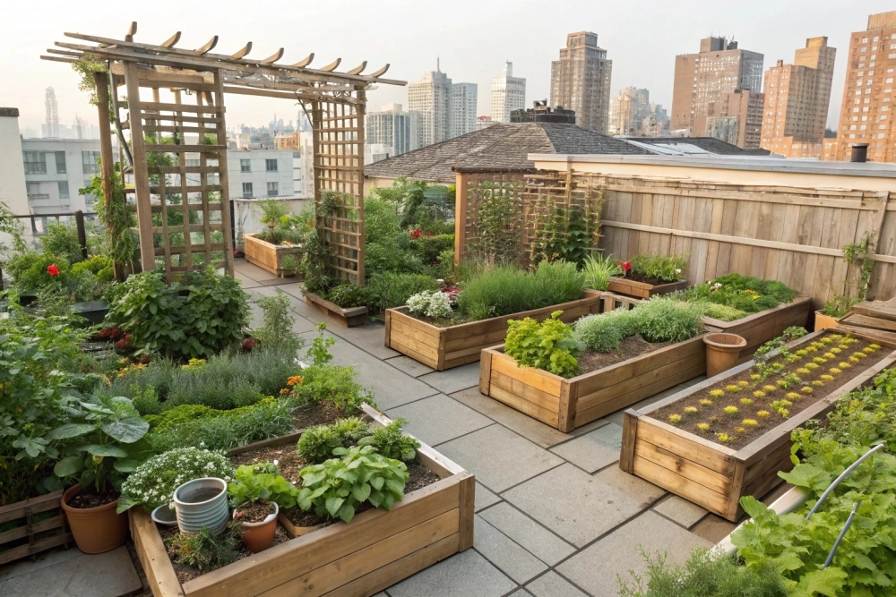 Sử dụng đất trồng cây vườn trên mái chuyên dụng giàu dinh dưỡng