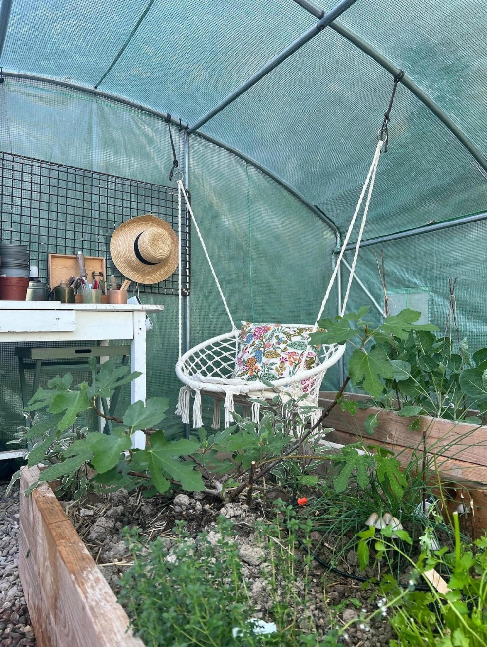 Ghế xích đu treo bằng dây thừng macrame nghệ thuật