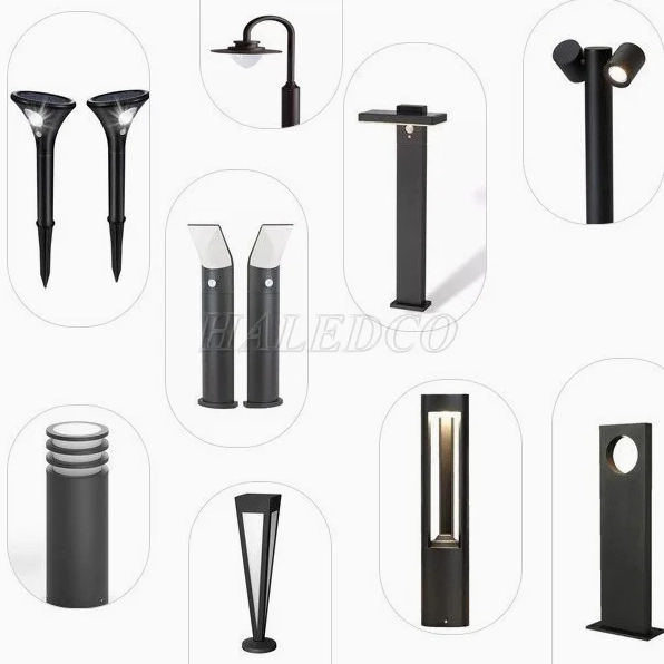 Các mẫu đèn trụ chiếu sáng sân vườn ngoài trời có dáng đứng thanh lịch