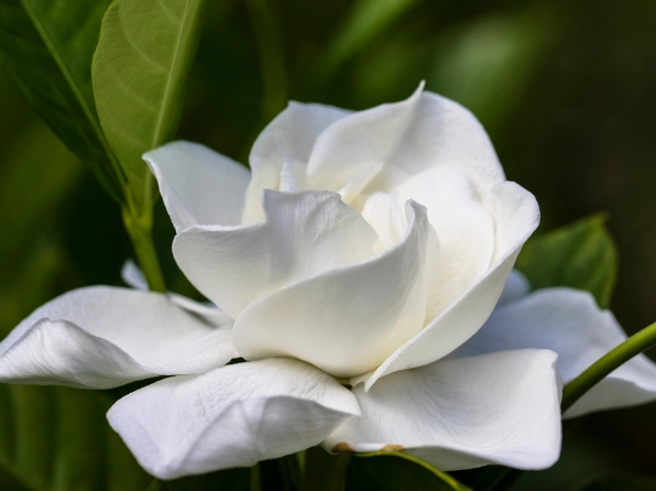 Cây Hoa Dành Dành nở hoa trắng nổi bật giữa tán lá xanh bóng trong khung hình giới thiệu về Gardenia