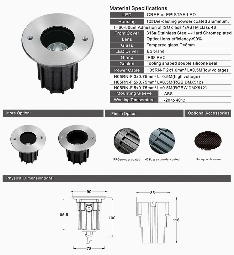 Đèn âm đất chỉnh góc LC-UG1503 dùng tạo điểm sáng dưới nền sân vườn