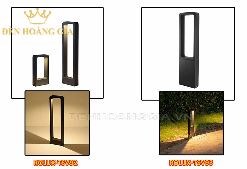 Đèn nấm sân vườn hai thanh thiết kế hiện đại dùng để chiếu sáng lối đi ngoài trời