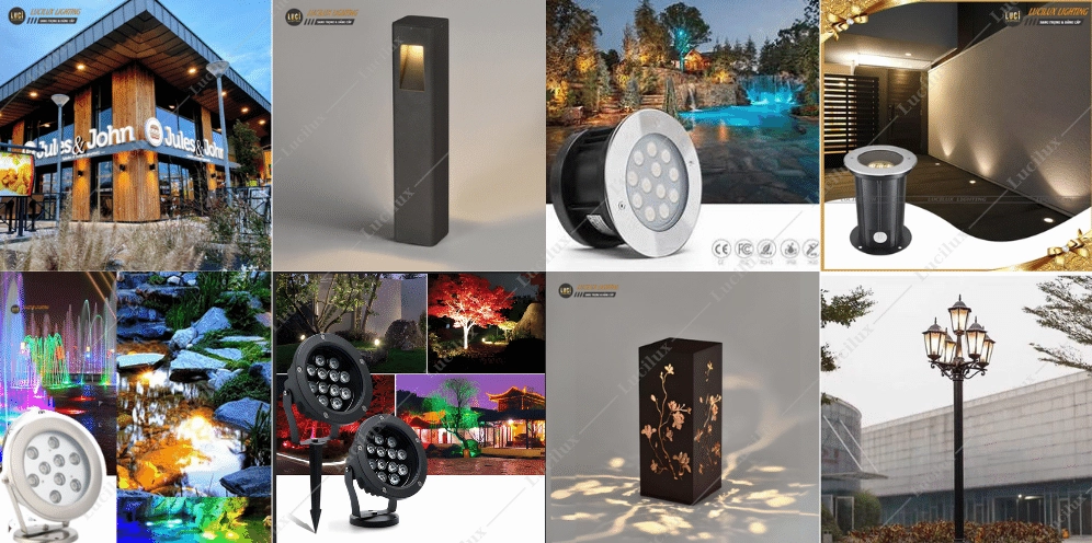 Đèn sân vườn dáng nấm tạo ánh sáng thấp và dịu quanh thảm cỏ