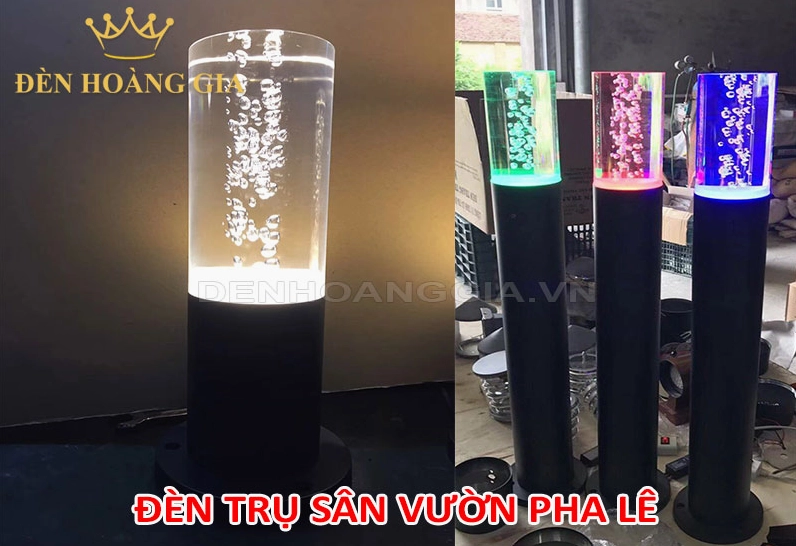 Đèn trụ sân vườn pha lê đẹp với bề mặt trong trẻo và ánh sáng trang trí sang trọng
