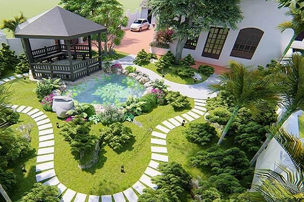 Mẫu lối đi sân vườn độc đáo và cuốn hút với cách phối vật liệu giàu thẩm mỹ