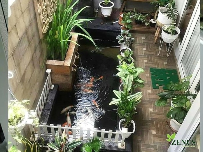 Mẫu tiểu cảnh trong nhà tại Hà Nội với sắc xanh tự nhiên và bố cục gọn đẹp