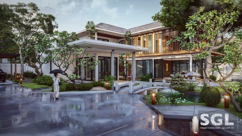 Nhà vườn Vĩnh Cửu House có cây xanh ôm lấy không gian sống mộc mạc