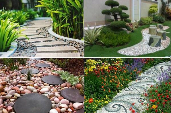 Những mẫu lối đi sân vườn đẹp với cách phối cây xanh và vật liệu lát nền tinh tế
