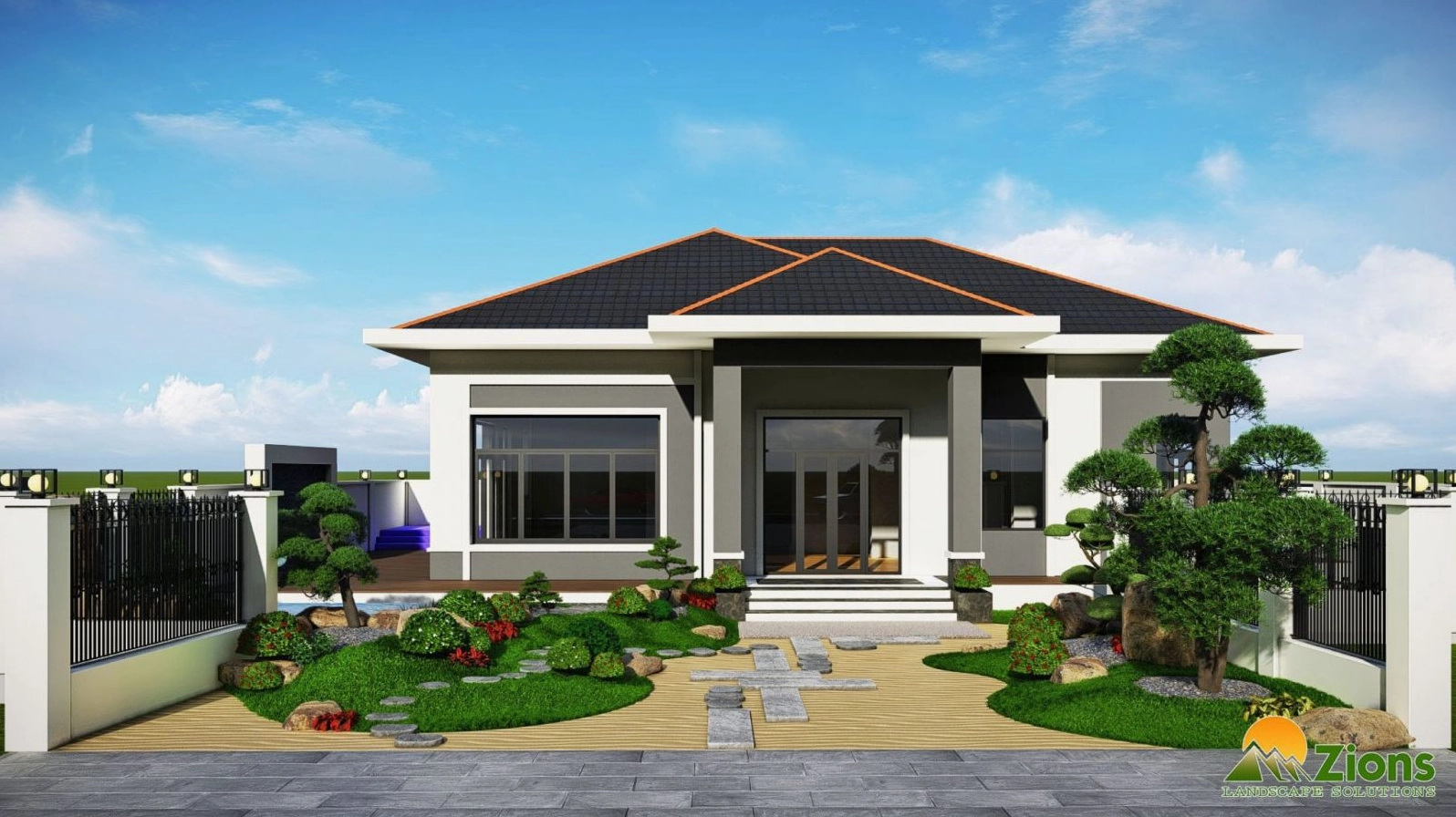 Sân vườn nhà cấp 4 phong cách Nhật Bản xanh mát và yên bình