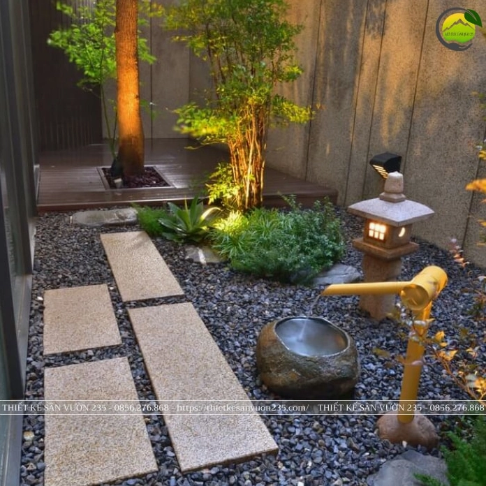 Sân vườn Nhật Bản tối giản với cây xanh, khoảng trống và tinh thần tĩnh tại