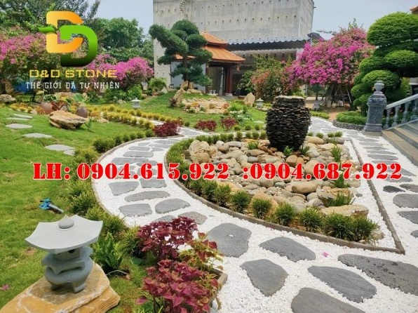 Sỏi trang trí đẹp giá rẻ có màu sắc hài hòa cho sân vườn hiện đại