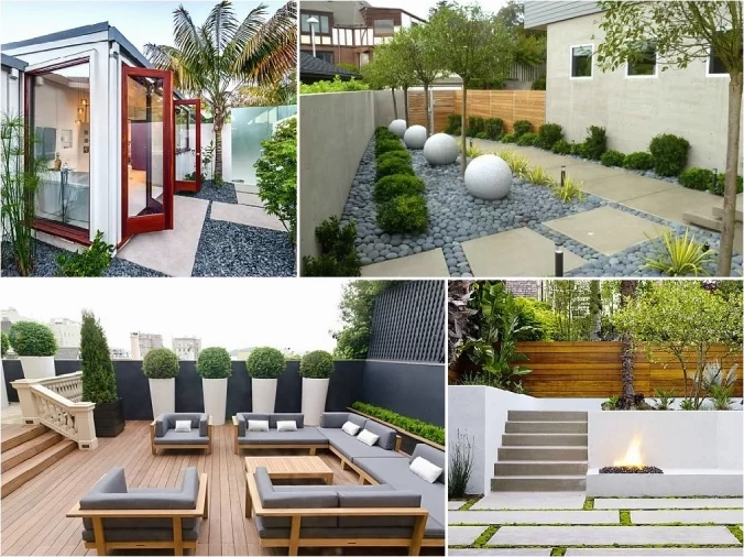 Thiết kế sân vườn sau nhà với cây xanh và tiểu cảnh tạo điểm nhìn thư thái