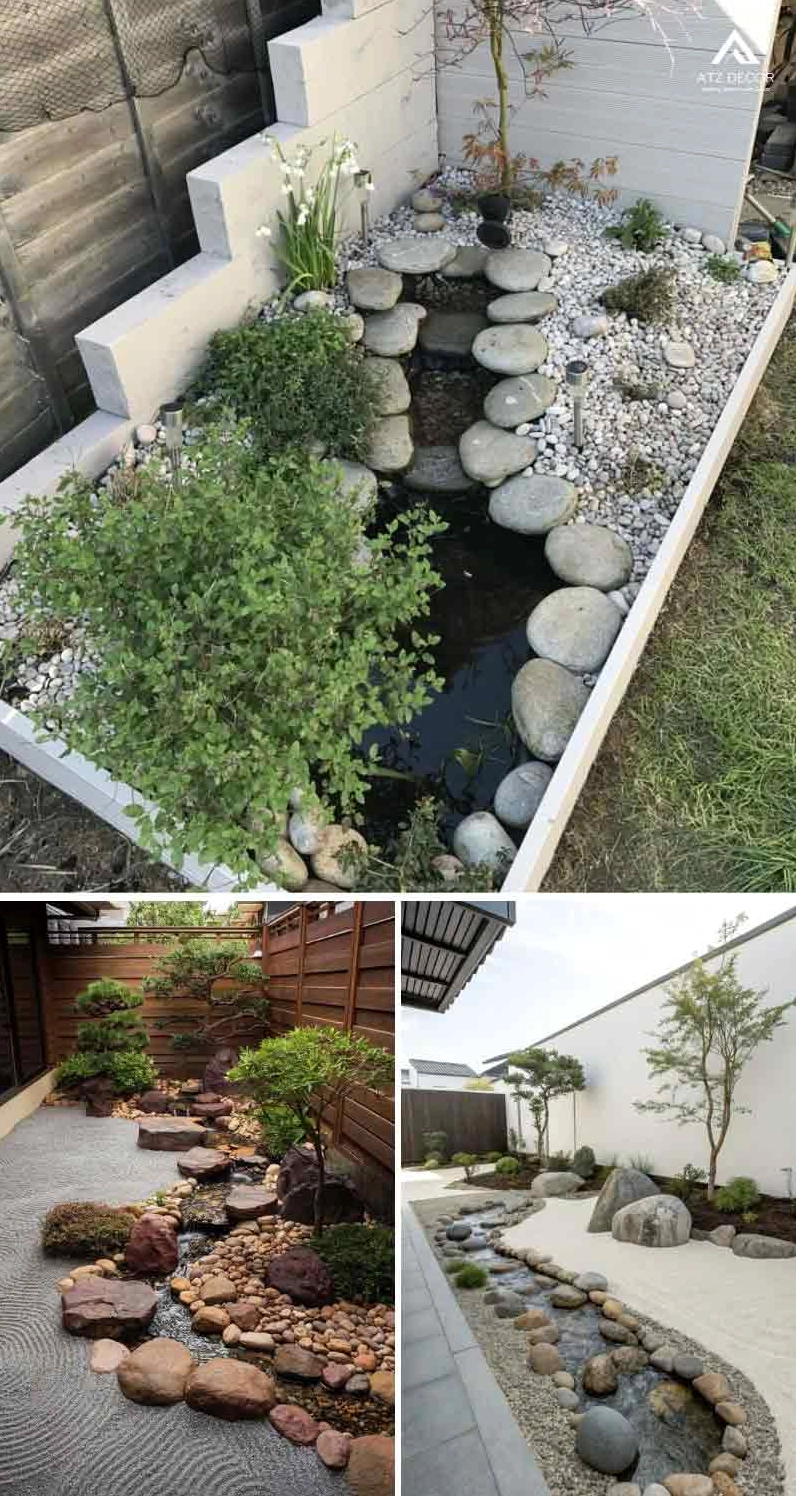 Tiểu cảnh đá cuội sân vườn độc đáo với bố cục mới lạ tạo vẻ đẹp khác biệt cho ngoại thất