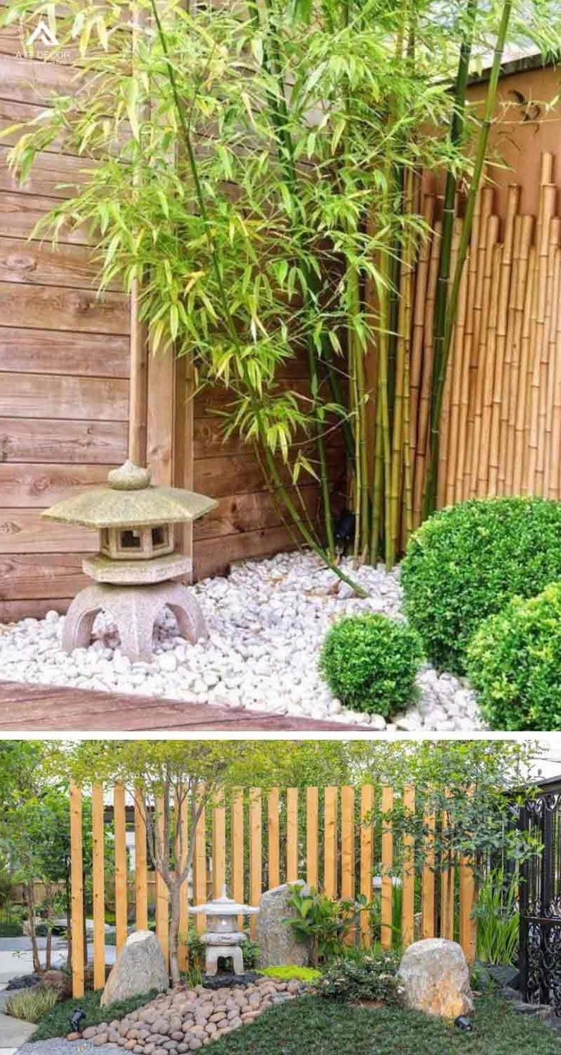 Tiểu cảnh đá cuội sân vườn tạo bố cục hài hòa giữa đá tự nhiên và cây cảnh trang trí