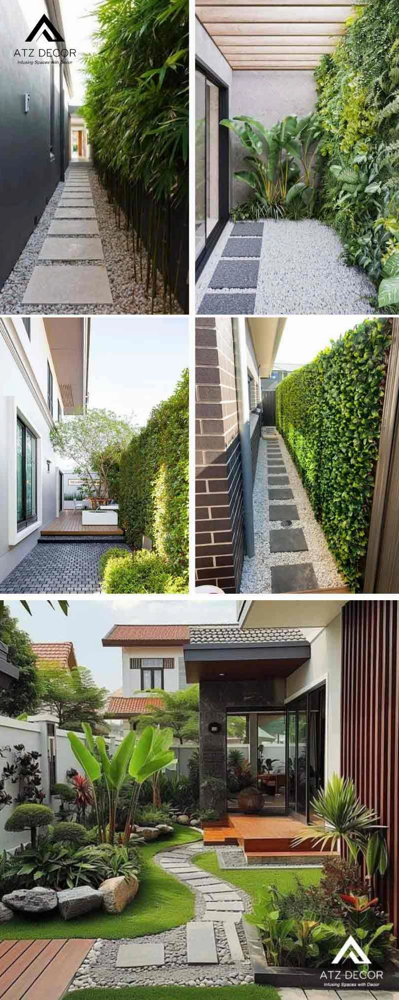 Tiểu cảnh sân vườn hiện đại với sắc xanh thanh thoát và bố trí tinh giản