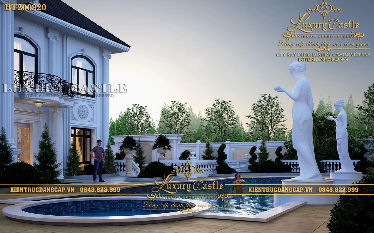 Tiểu cảnh sân vườn nhà đẹp với cây xanh và bố cục trang trí tạo điểm nhấn mềm mại