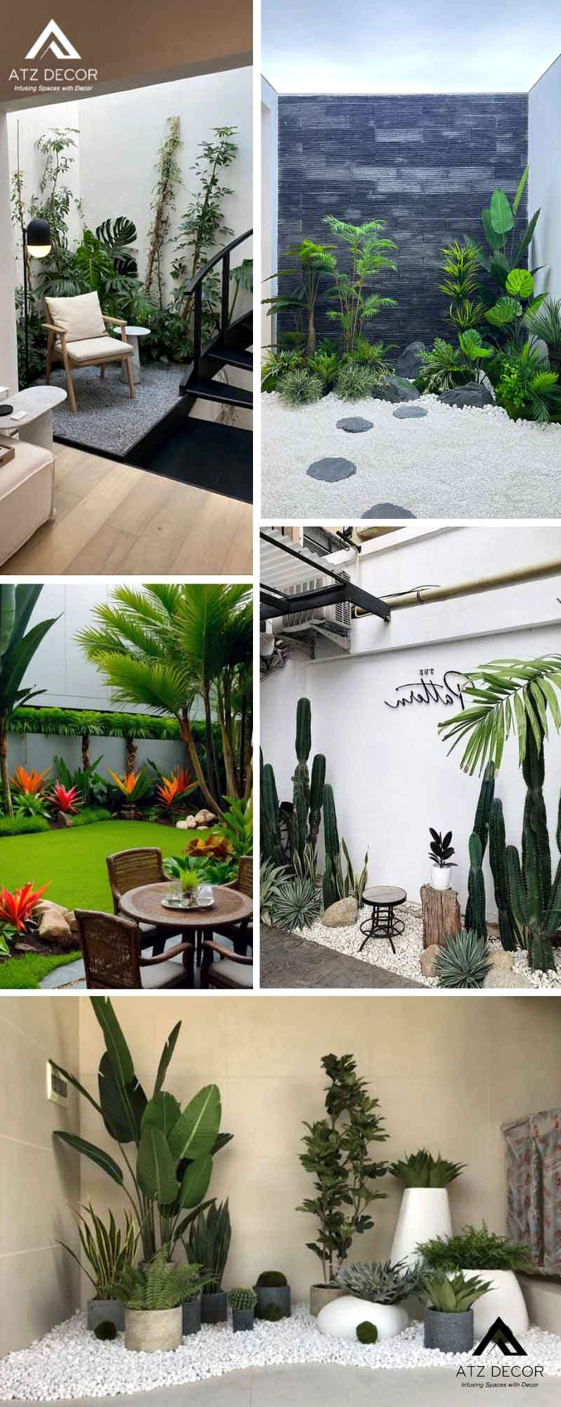 Tiểu cảnh sân vườn nhỏ đẹp với cây xanh gọn gàng trong không gian hạn chế