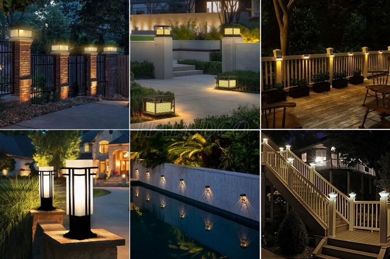 Tường rào sân vườn được chiếu sáng đều để tăng vẻ đẹp và cảm giác an toàn
