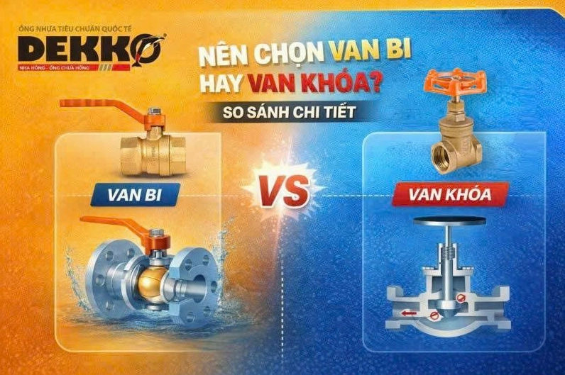 Van khóa và van bi hỗ trợ điều tiết dòng nước ổn định cho hệ thống tưới sân vườn