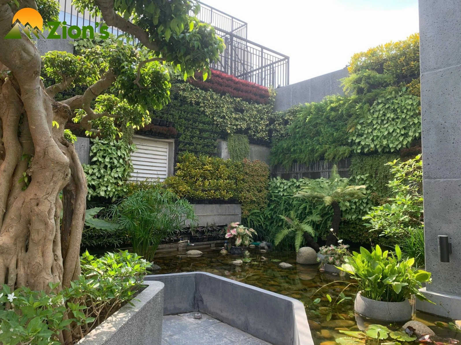 Vườn sân thượng xanh mát tại Mỹ Đình với không gian thư giãn trên cao