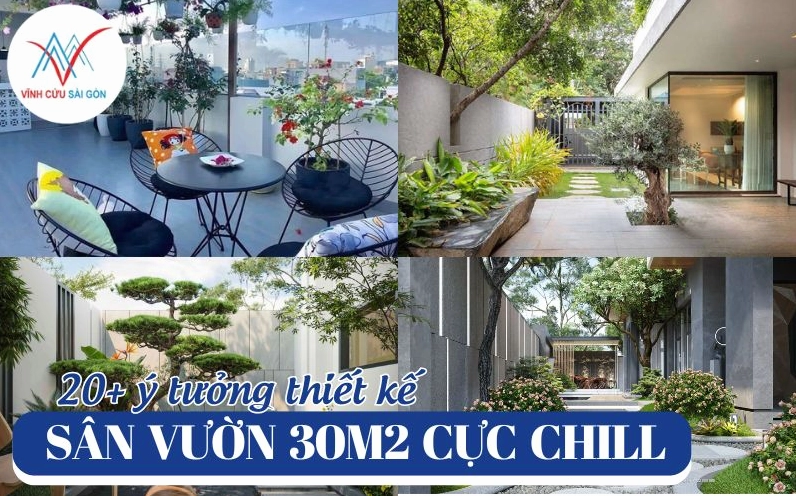 Ý tưởng sân vườn chill diện tích 30m2 với bố cục xanh thoáng và không gian thư giãn ngoài trời