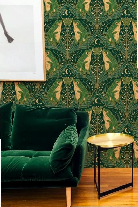 art nouveau floral wallpaper for vintage interiors