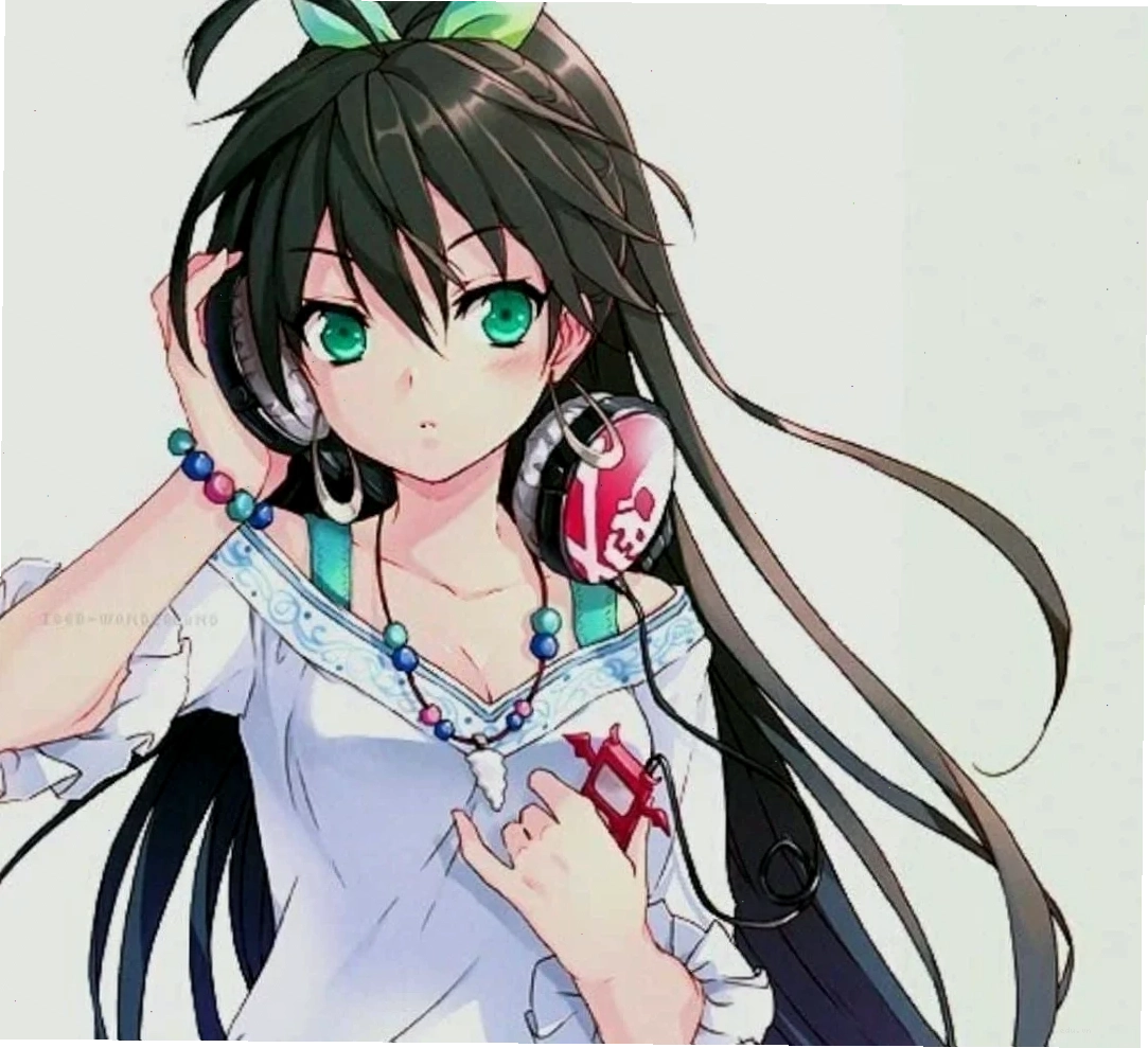 ảnh anime girl tóc đen dài thướt tha và phong cảnh thiên nhiên