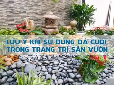 Trang trí sân vườn bằng đá cuội đẹp mê hồn